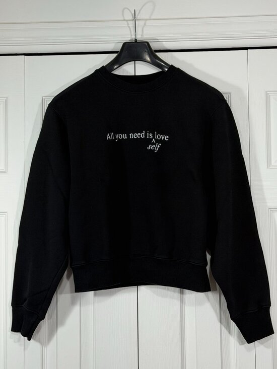 Brunette The Label Sweaters - Brunette The Label "All You Need" Crew Neck Sweater - S/M - Black